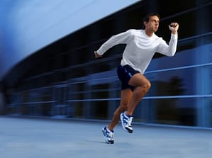 Man running and the benefits of exercise