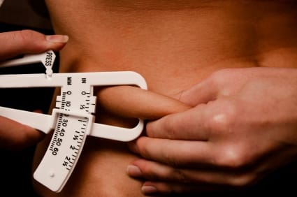 Measuring body fat with skinfold caliper