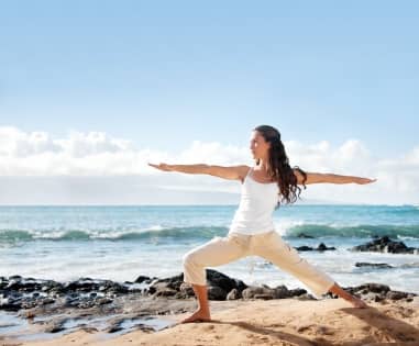 Hormone Balance and Woman in a Balancing Exercise